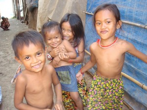 Cambodian children in Kampong Kheang