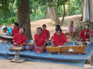 Disabled musicians at Angkor