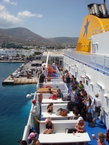 Approaching Naxos Town port