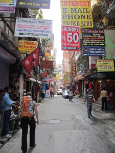 Walking through the streets of Thamel Kathmandu