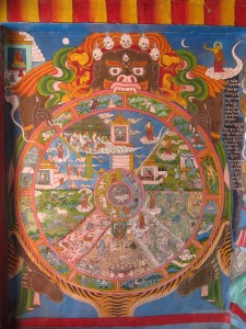 Wheel of Life mural Jhong Nepal